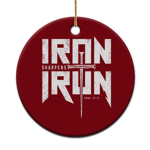 Iron Sharpens Iron Ceramic Ornament Christian Bible Scripture Gym Workout TS11 1pc Red Print Your Wear