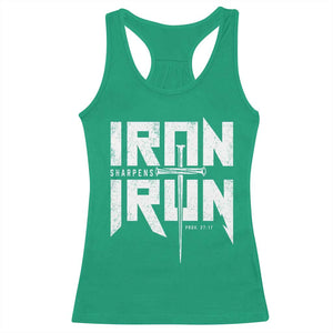 Iron Sharpens Iron Racerback Tank Top Christian Bible Scripture Gym Workout TS11 Irish Green Print Your Wear
