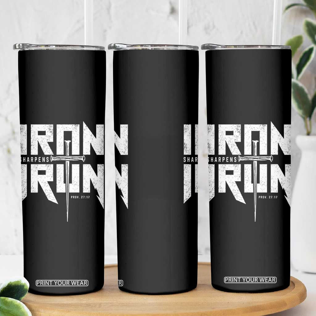 Iron Sharpens Iron Skinny Tumbler Christian Bible Scripture Gym Workout TS11 Print Your Wear