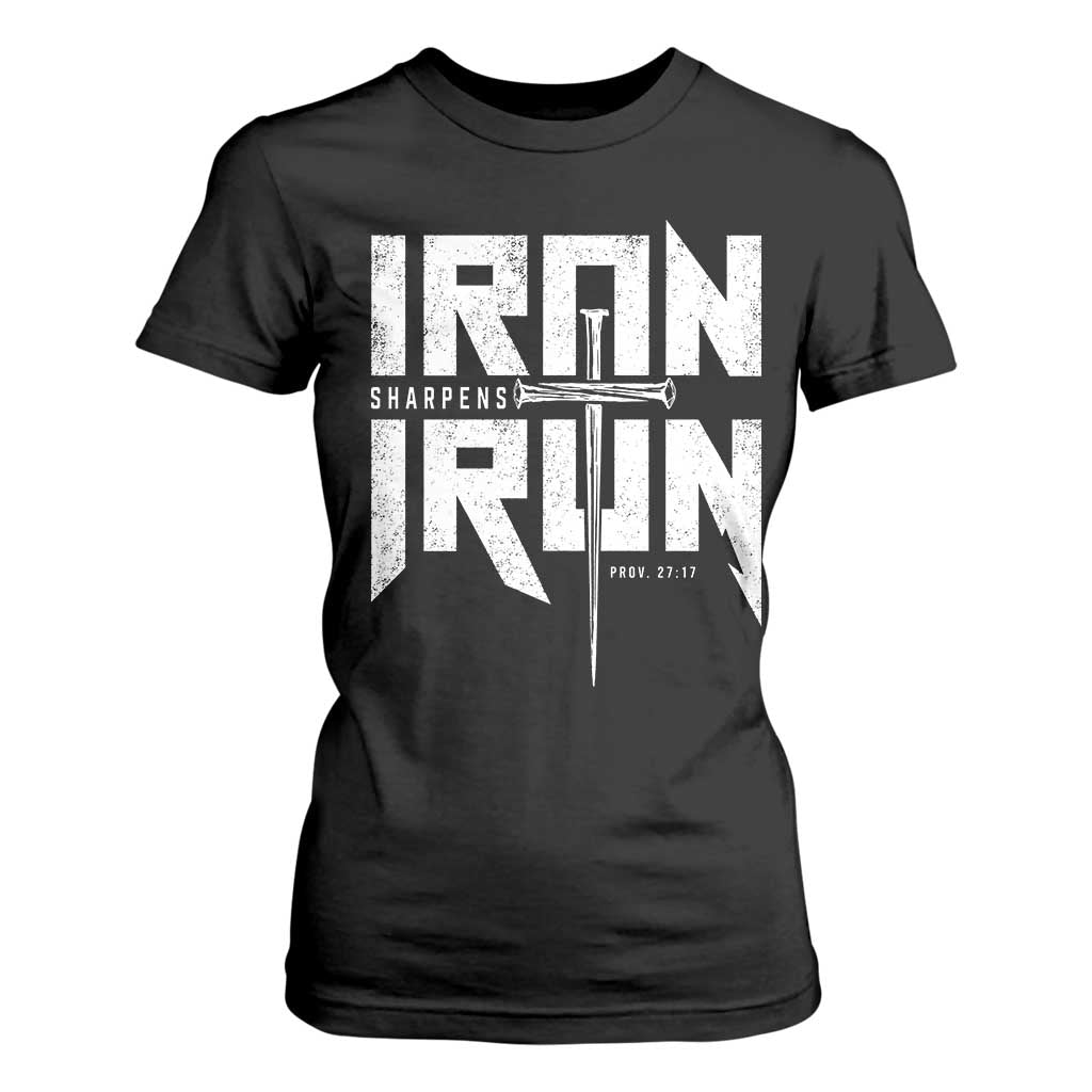 Iron Sharpens Iron T Shirt For Women Christian Bible Scripture Gym Workout TS11 Black Print Your Wear