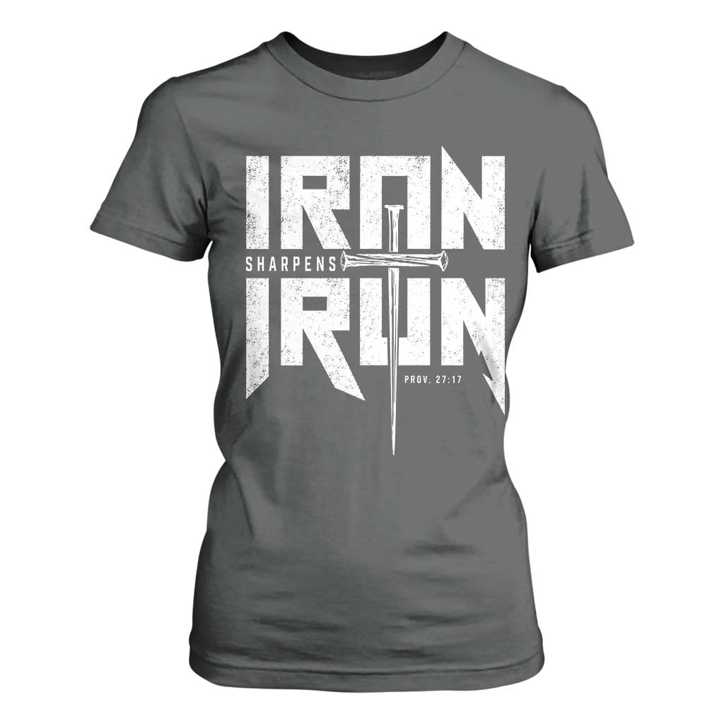 Iron Sharpens Iron T Shirt For Women Christian Bible Scripture Gym Workout TS11 Dark Heather Print Your Wear