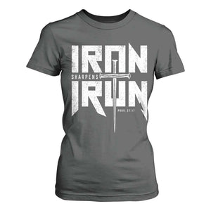 Iron Sharpens Iron T Shirt For Women Christian Bible Scripture Gym Workout TS11 Dark Heather Print Your Wear