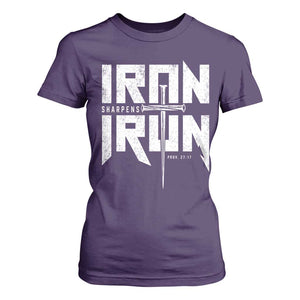 Iron Sharpens Iron T Shirt For Women Christian Bible Scripture Gym Workout TS11 Purple Print Your Wear