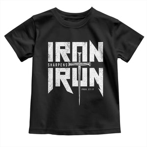 Iron Sharpens Iron Toddler T Shirt Christian Bible Scripture Gym Workout TS11 Black Print Your Wear