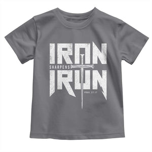 Iron Sharpens Iron Toddler T Shirt Christian Bible Scripture Gym Workout TS11 Charcoal Print Your Wear