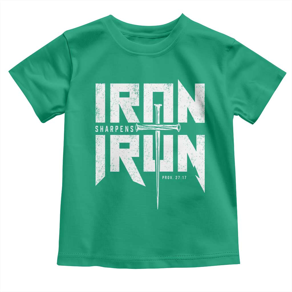 Iron Sharpens Iron Toddler T Shirt Christian Bible Scripture Gym Workout TS11 Irish Green Print Your Wear