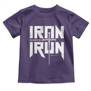 Iron Sharpens Iron Toddler T Shirt Christian Bible Scripture Gym Workout TS11 Purple Print Your Wear