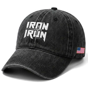 Iron Sharpens Iron Washed Cotton Baseball Cap Christian Bible Scripture Gym Workout TS11 Print Your Wear