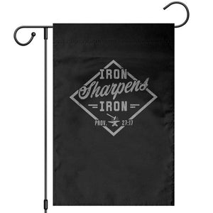 Iron Sharpens Iron Garden Flag Christian Faith Scripture Nail Jesus Cross TS11 Black Print Your Wear