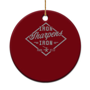 Iron Sharpens Iron Ceramic Ornament Christian Faith Scripture Nail Jesus Cross TS11 1pc Red Print Your Wear