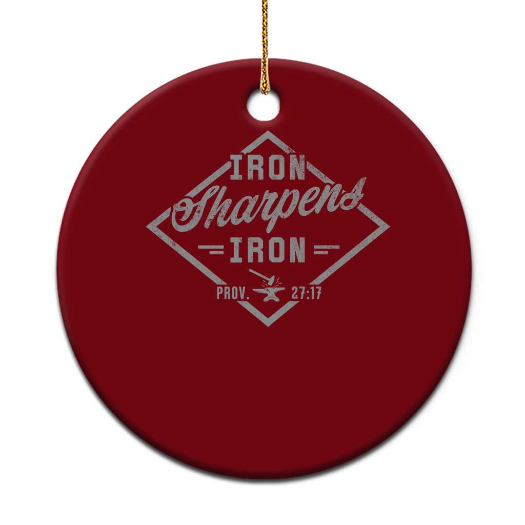 Iron Sharpens Iron Ceramic Ornament Christian Faith Scripture Nail Jesus Cross TS11 1pc Red Print Your Wear