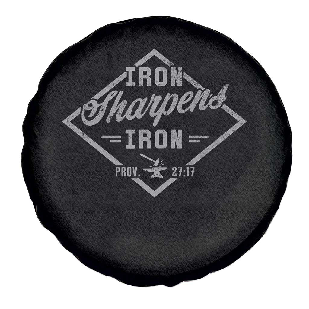 Iron Sharpens Iron Spare Tire Cover Christian Faith Scripture Nail Jesus Cross TS11 Print Your Wear