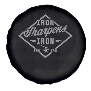 Iron Sharpens Iron Spare Tire Cover Christian Faith Scripture Nail Jesus Cross TS11 Print Your Wear