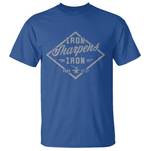 Iron Sharpens Iron T Shirt Christian Faith Scripture Nail Jesus Cross TS11 Royal Blue Print Your Wear