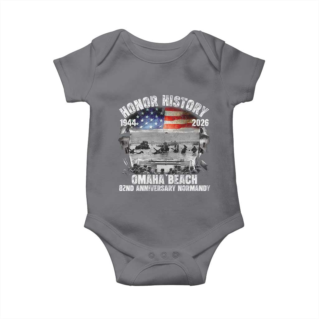Omaha Beach D Day Baby Onesie 82nd Anniversary Honor History Normandy WWII TS11 Charcoal Print Your Wear