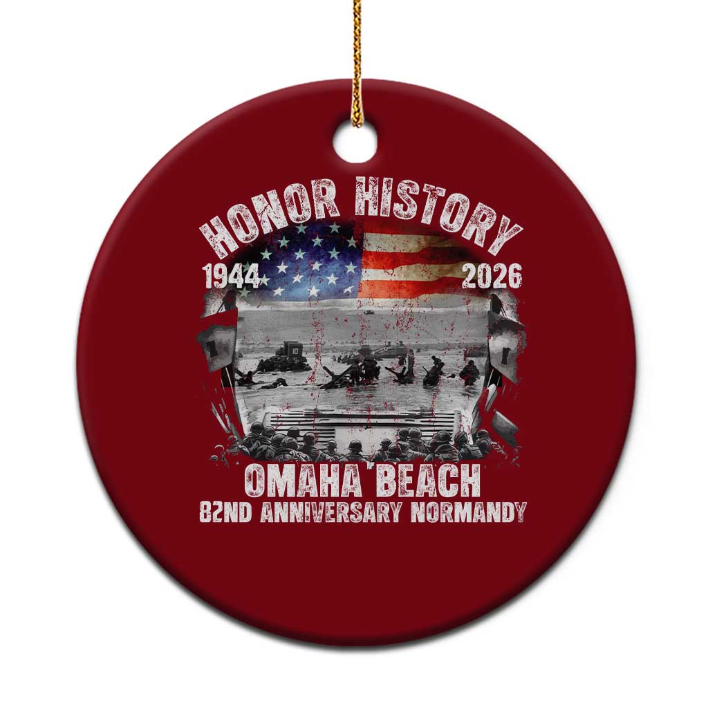 Omaha Beach D Day Ceramic Ornament 82nd Anniversary Honor History Normandy WWII TS11 1pc Red Print Your Wear