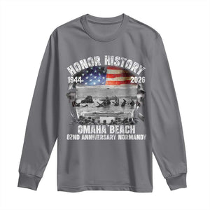 Omaha Beach D Day Long Sleeve Shirt 82nd Anniversary Honor History Normandy WWII TS11 Charcoal Print Your Wear