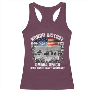 Omaha Beach D Day Racerback Tank Top 82nd Anniversary Honor History Normandy WWII TS11 Maroon Print Your Wear
