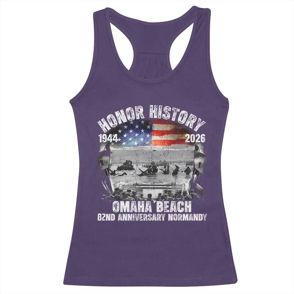 Omaha Beach D Day Racerback Tank Top 82nd Anniversary Honor History Normandy WWII TS11 Purple Print Your Wear