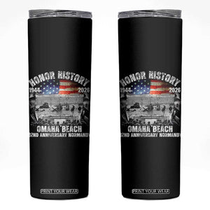 Omaha Beach D Day Skinny Tumbler 82nd Anniversary Honor History Normandy WWII TS11 Black Print Your Wear