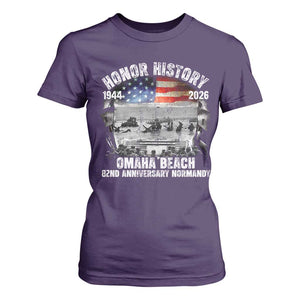 Omaha Beach D Day T Shirt For Women 82nd Anniversary Honor History Normandy WWII TS11 Purple Print Your Wear