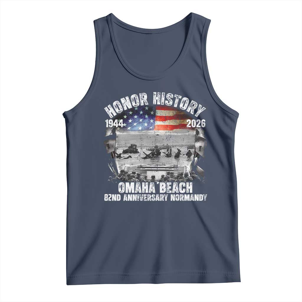 Omaha Beach D Day Tank Top 82nd Anniversary Honor History Normandy WWII TS11 Navy Print Your Wear