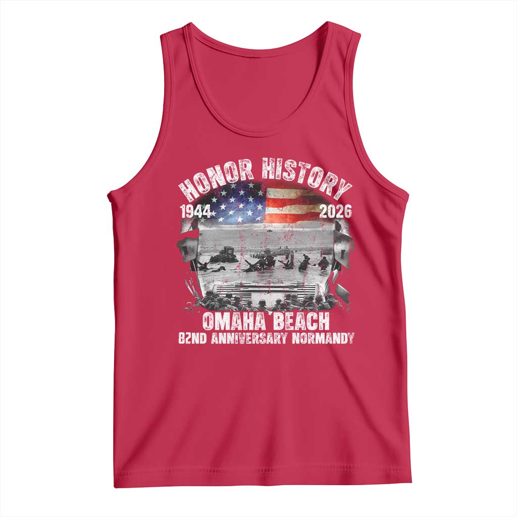 Omaha Beach D Day Tank Top 82nd Anniversary Honor History Normandy WWII TS11 Red Print Your Wear