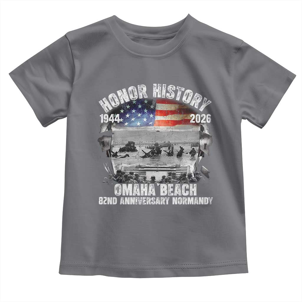 Omaha Beach D Day Toddler T Shirt 82nd Anniversary Honor History Normandy WWII TS11 Charcoal Print Your Wear