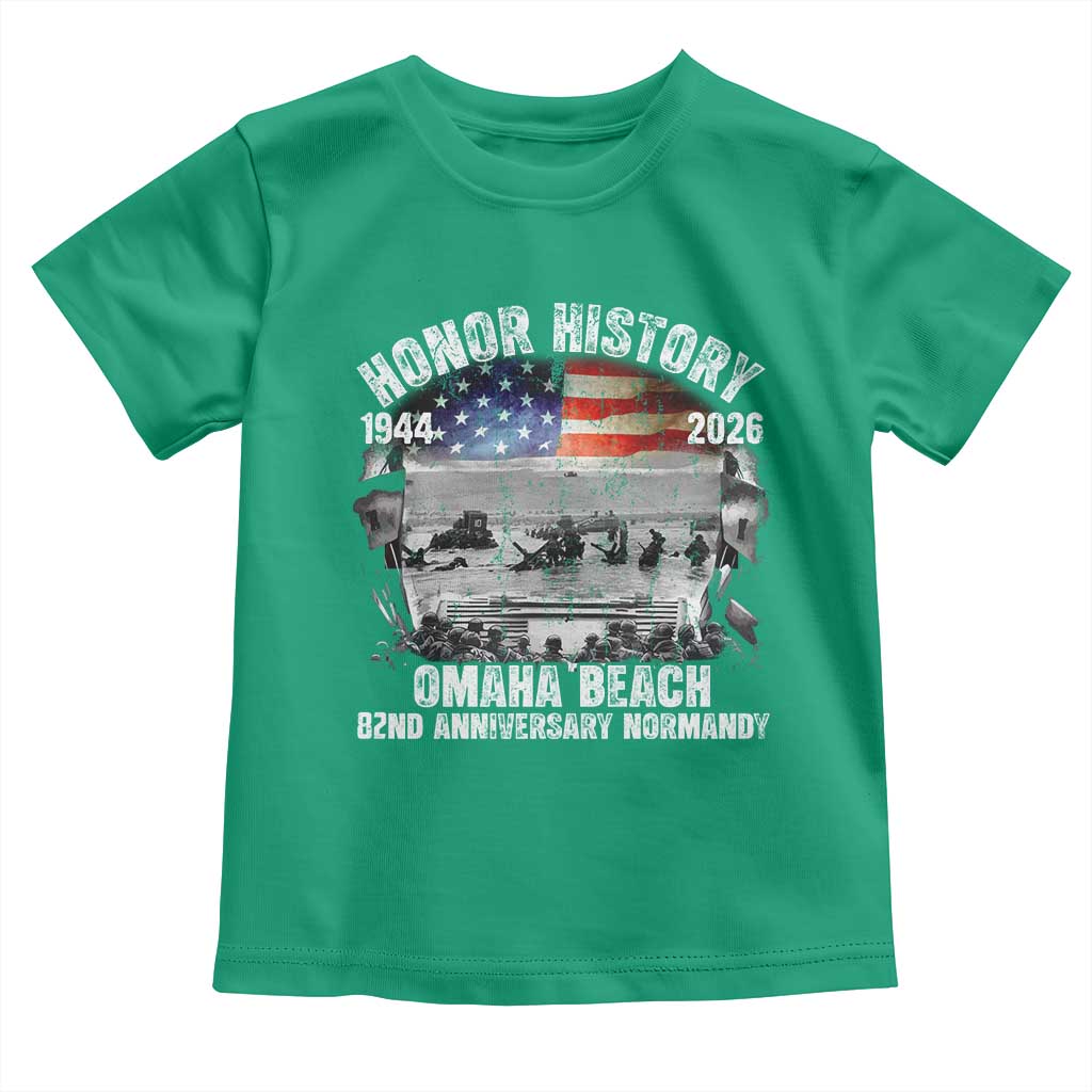 Omaha Beach D Day Toddler T Shirt 82nd Anniversary Honor History Normandy WWII TS11 Irish Green Print Your Wear
