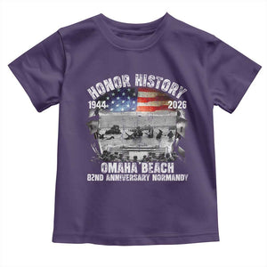 Omaha Beach D Day Toddler T Shirt 82nd Anniversary Honor History Normandy WWII TS11 Purple Print Your Wear