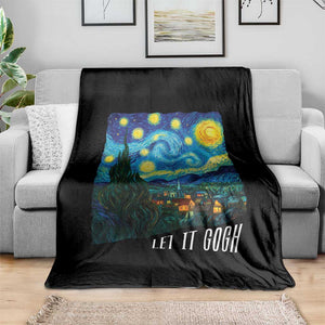 Let It Gogh Funny Vincent Van Gogh Throw Blanket Starry Night Design Art Lover TS11 Print Your Wear