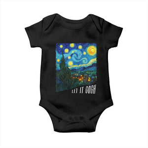 Let It Gogh Funny Vincent Van Gogh Baby Onesie Starry Night Design Art Lover TS11 Black Print Your Wear