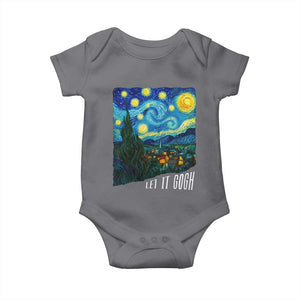 Let It Gogh Funny Vincent Van Gogh Baby Onesie Starry Night Design Art Lover TS11 Charcoal Print Your Wear