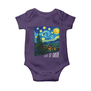 Let It Gogh Funny Vincent Van Gogh Baby Onesie Starry Night Design Art Lover TS11 Purple Print Your Wear