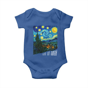 Let It Gogh Funny Vincent Van Gogh Baby Onesie Starry Night Design Art Lover TS11 Royal Blue Print Your Wear