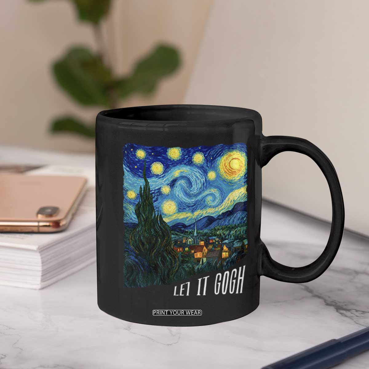 Let It Gogh Funny Vincent Van Gogh Coffee Mug Starry Night Design Art Lover TS11 Print Your Wear