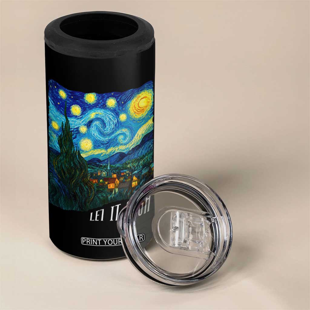 Let It Gogh Funny Vincent Van Gogh 4 in 1 Can Cooler Tumbler Starry Night Design Art Lover TS11 Print Your Wear
