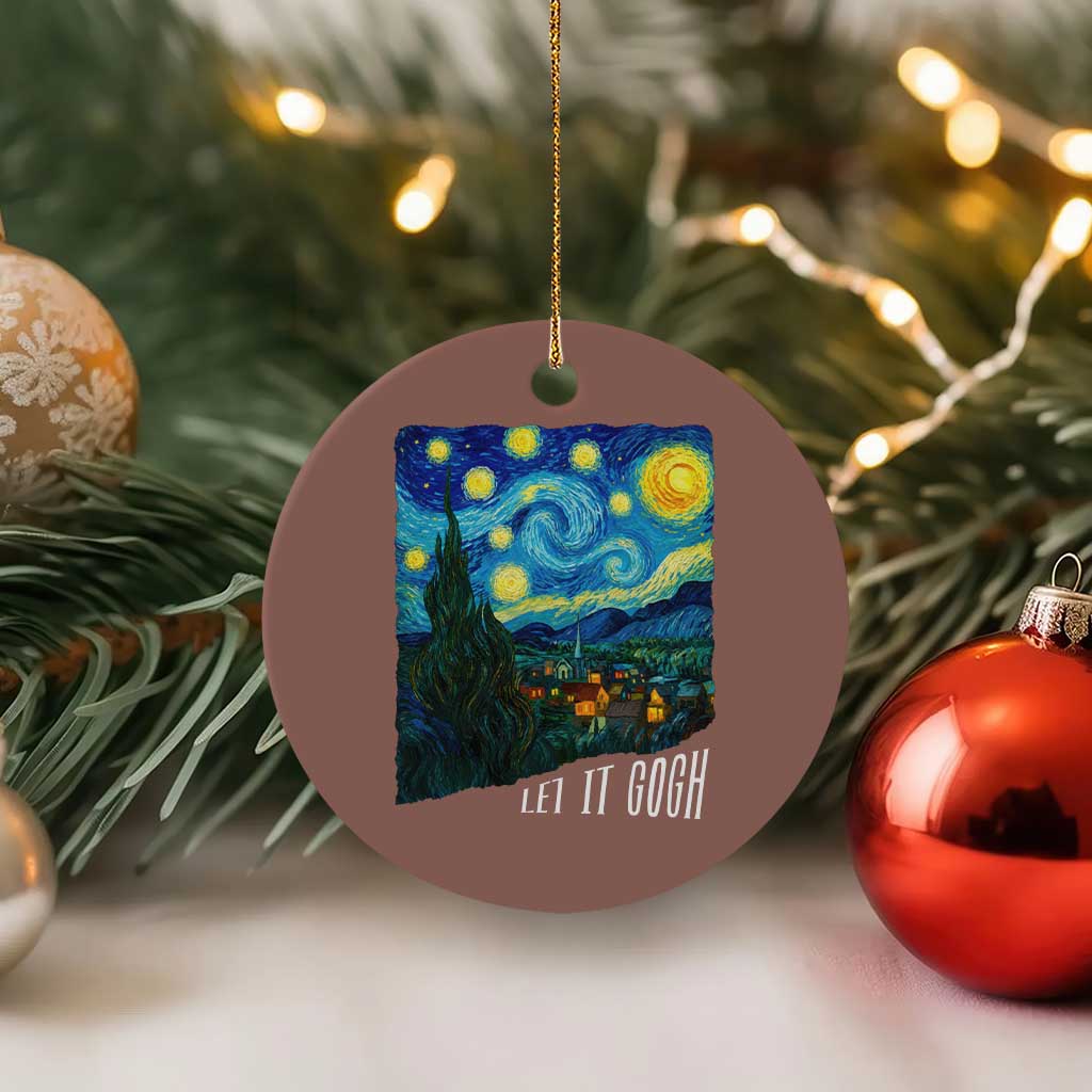 Let It Gogh Funny Vincent Van Gogh Ceramic Ornament Starry Night Design Art Lover TS11 1pc Mocha Print Your Wear
