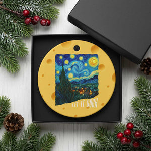Let It Gogh Funny Vincent Van Gogh Ceramic Ornament Starry Night Design Art Lover TS11 1pc Yellow Cheese Print Your Wear