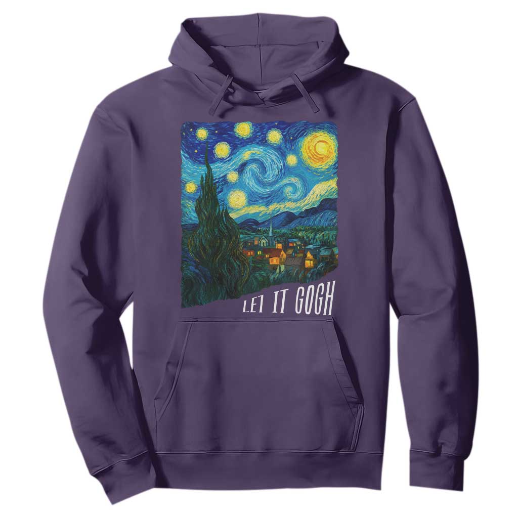 Let It Gogh Funny Vincent Van Gogh Hoodie Starry Night Design Art Lover TS11 Purple Print Your Wear