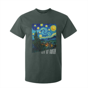Let It Gogh Funny Vincent Van Gogh T Shirt For Kid Starry Night Design Art Lover TS11 Dark Forest Green Print Your Wear