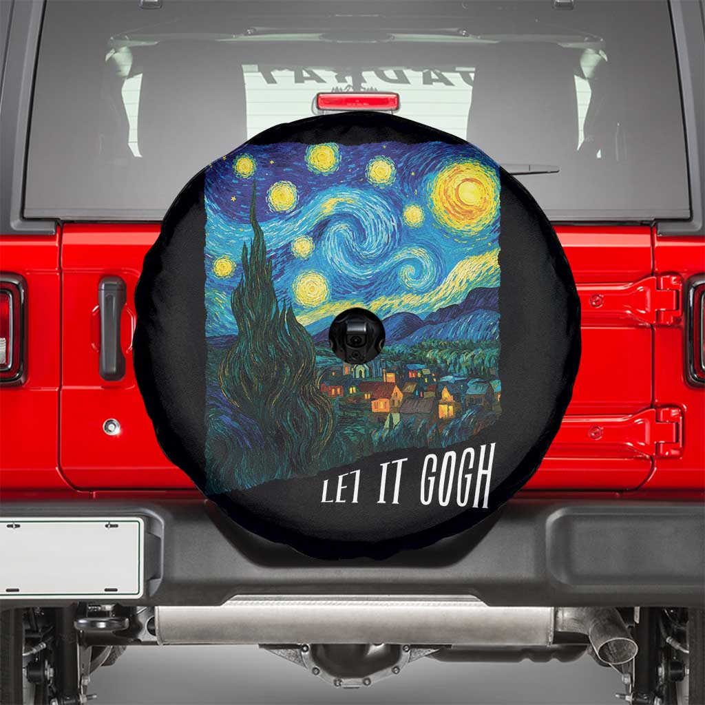 Let It Gogh Funny Vincent Van Gogh Spare Tire Cover Starry Night Design Art Lover TS11 Black Print Your Wear