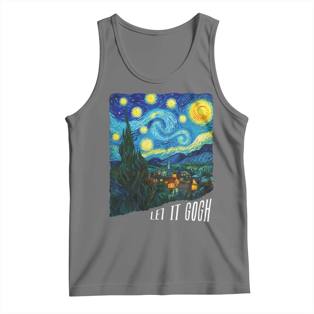 Let It Gogh Funny Vincent Van Gogh Tank Top Starry Night Design Art Lover TS11 Black Heather Print Your Wear