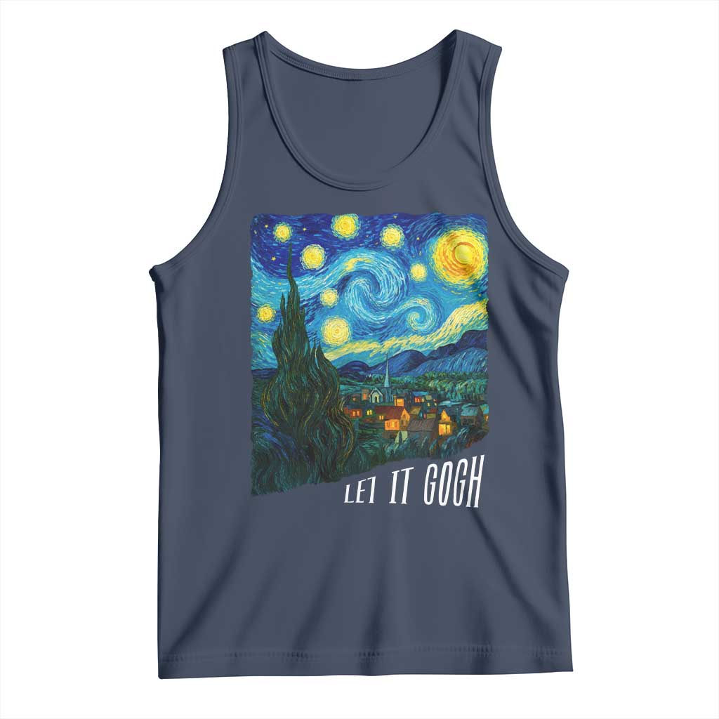 Let It Gogh Funny Vincent Van Gogh Tank Top Starry Night Design Art Lover TS11 Navy Print Your Wear