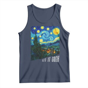 Let It Gogh Funny Vincent Van Gogh Tank Top Starry Night Design Art Lover TS11 Navy Print Your Wear