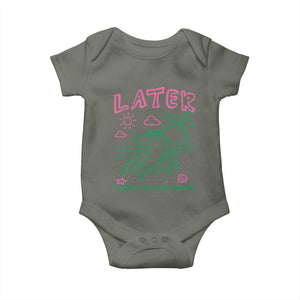 Later Gator School's Out for Summer Baby Onesie Funny Last Day of School TS11 Military Green Print Your Wear