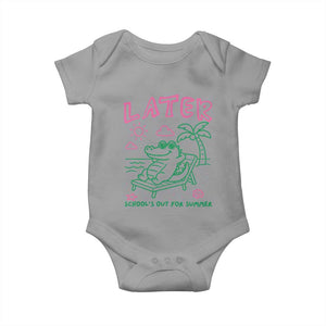 Later Gator School's Out for Summer Baby Onesie Funny Last Day of School TS11 Sport Gray Print Your Wear
