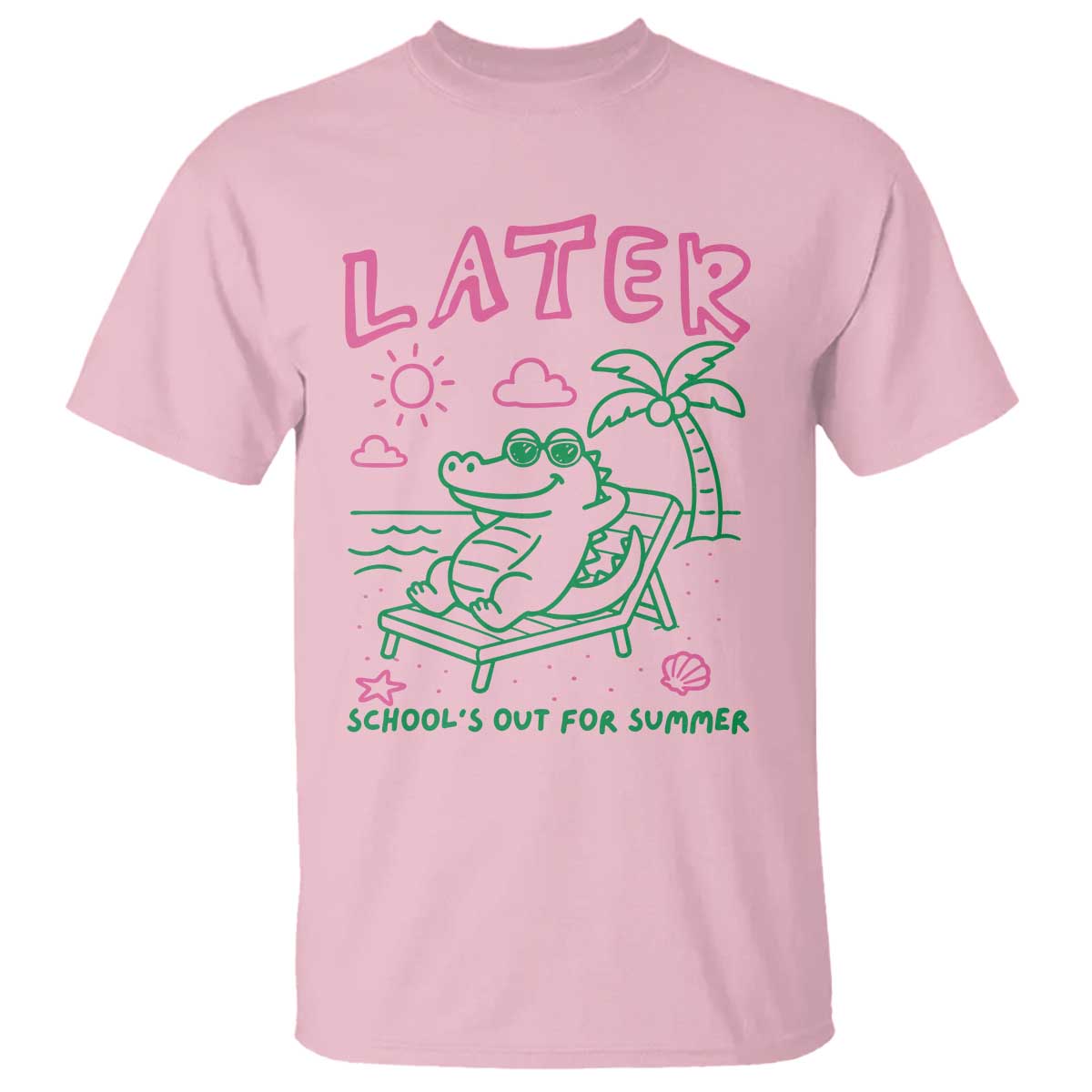 Later Gator School's Out for Summer T Shirt Funny Last Day of School TS11 Light Pink Print Your Wear