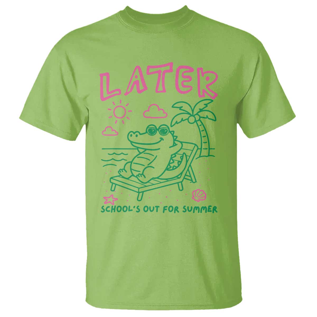 Later Gator School's Out for Summer T Shirt Funny Last Day of School TS11 Lime Print Your Wear