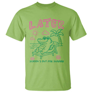 Later Gator School's Out for Summer T Shirt Funny Last Day of School TS11 Lime Print Your Wear